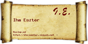 Ihm Eszter névjegykártya